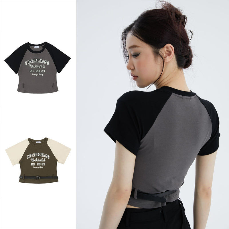 women's lace-up cropped short sleeve t-shirt, view 5 - MRSLM