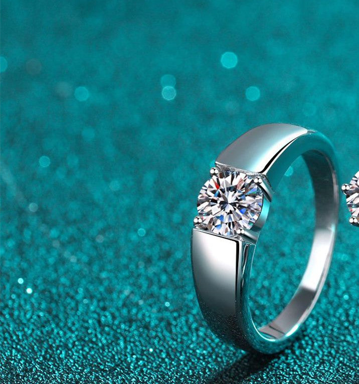 crown couple sterling silver ring, view 6 - MRSLM