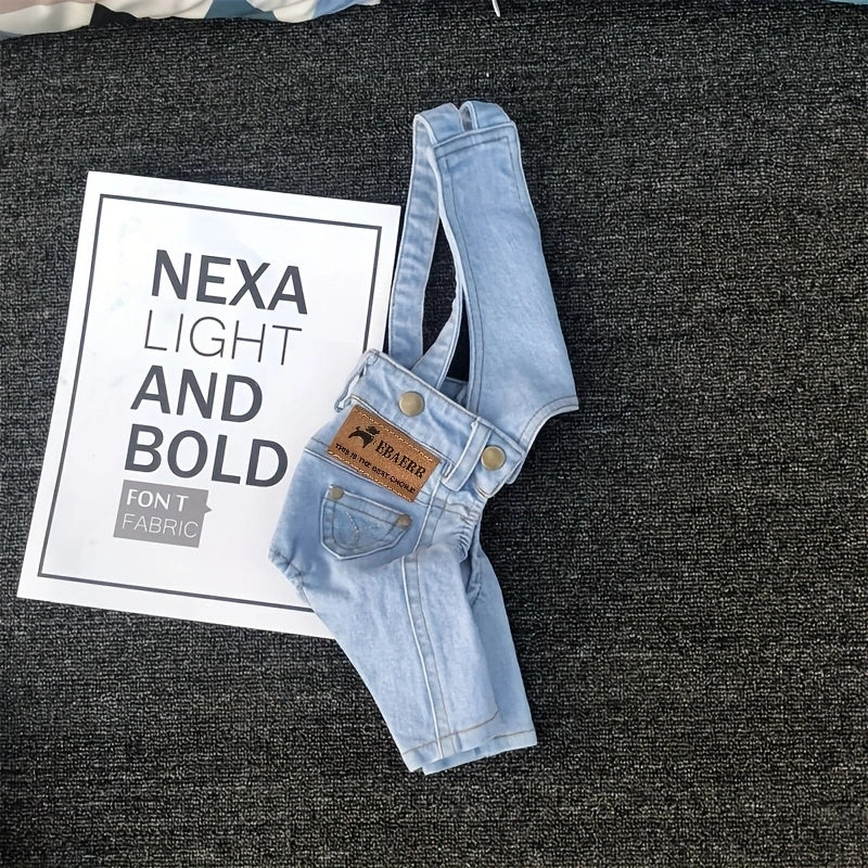 denim dog jacket, view 3 - MRSLM