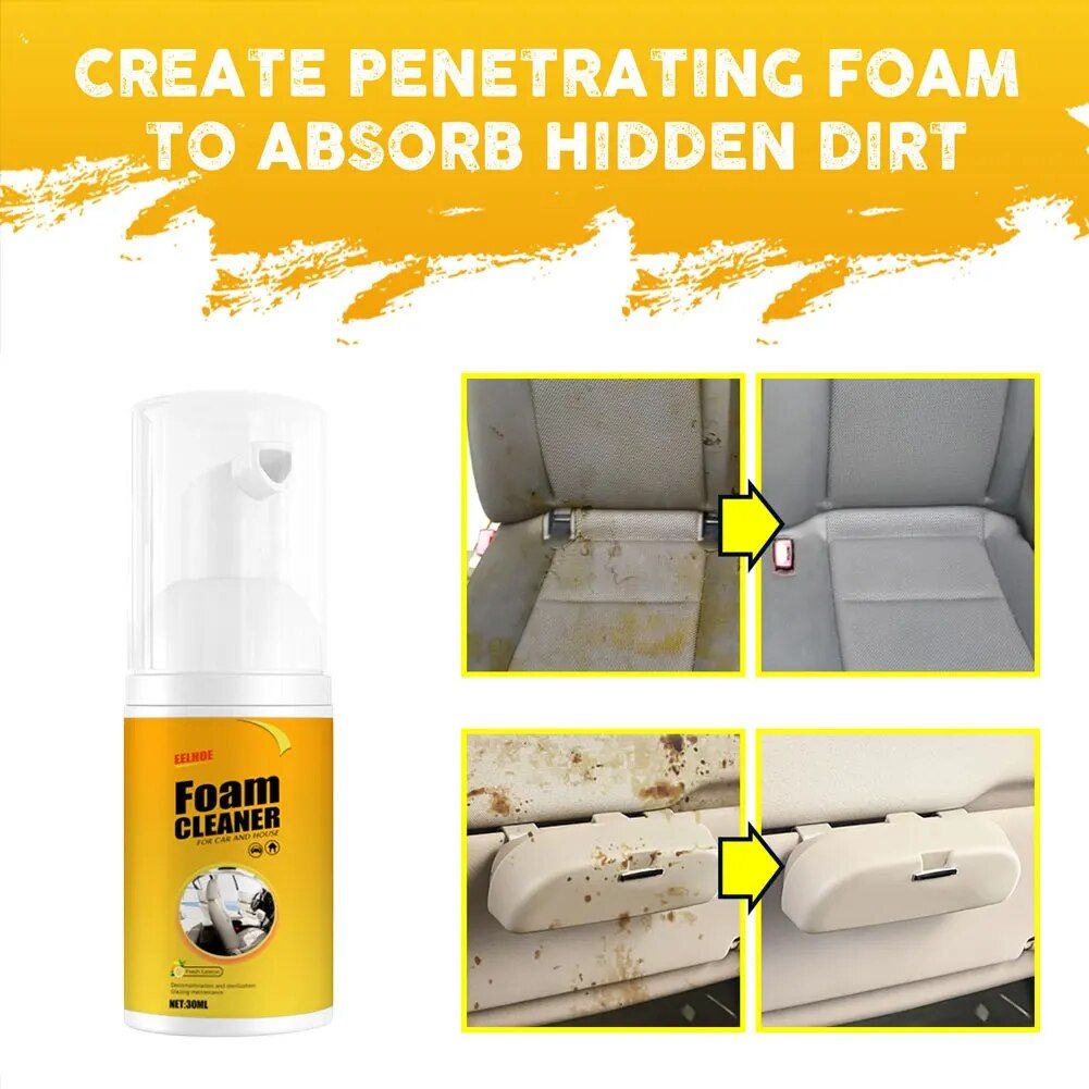 Multi-Purpose Foam Cleaner Spray for Car Interior & Home Surfaces