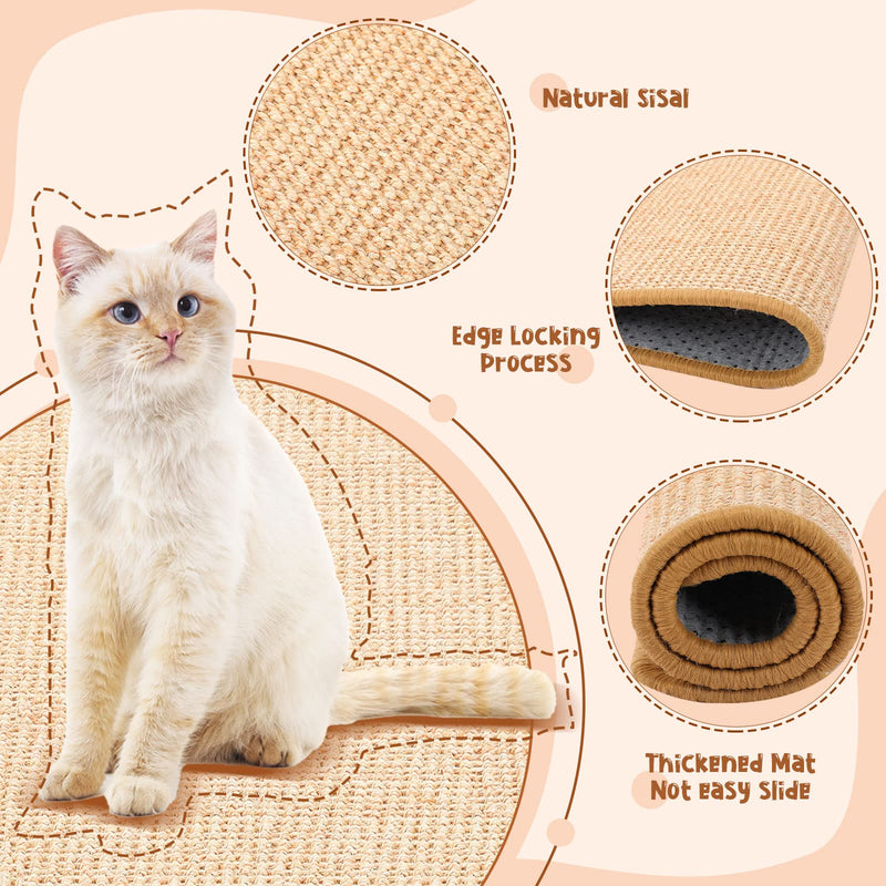 cat scratch sisal mat, view 4 - MRSLM