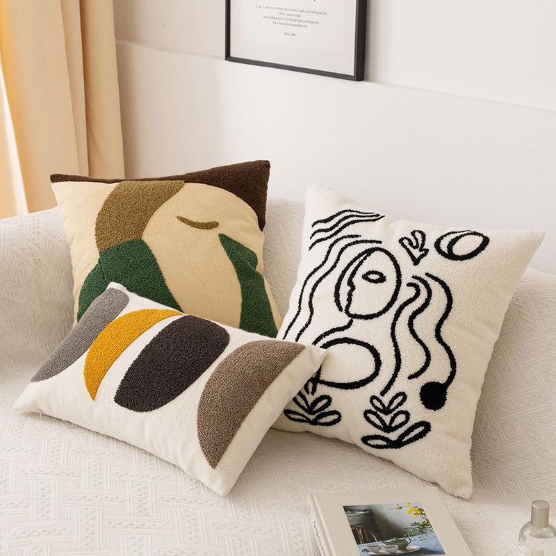 abstract embroidery cushion cover - MRSLM