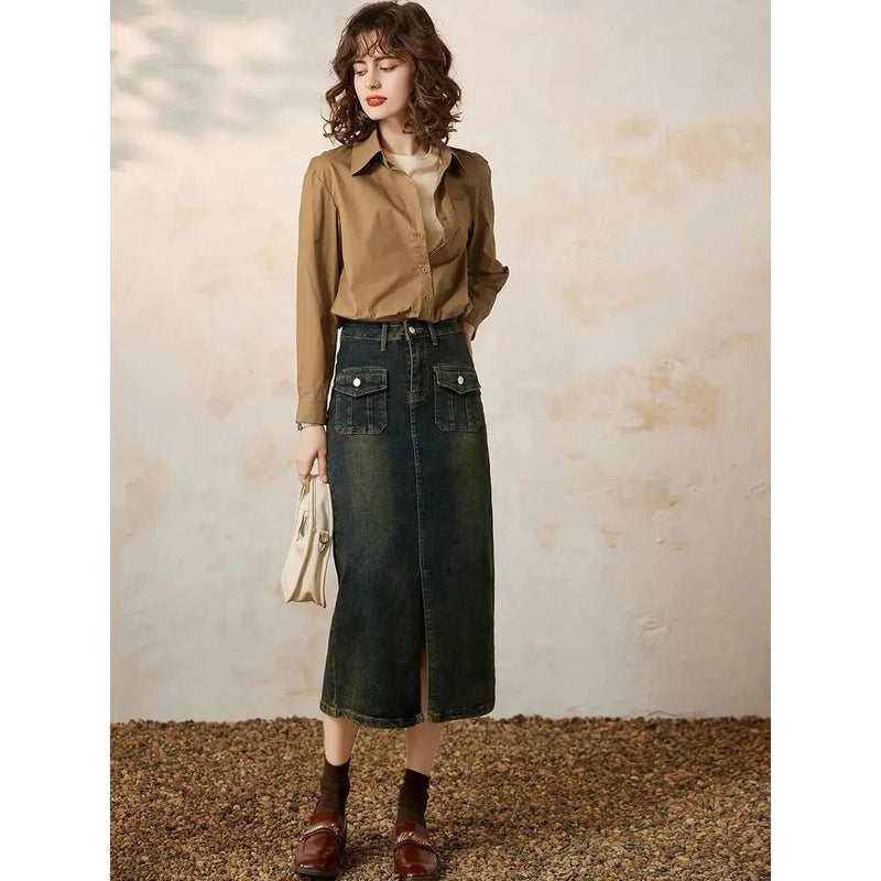 two-piece look office blouse, view 6 - MRSLM