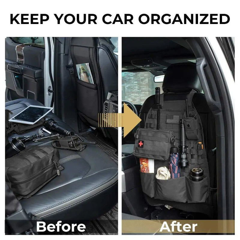 tactical car seat back organizer with molle, view 7 - MRSLM
