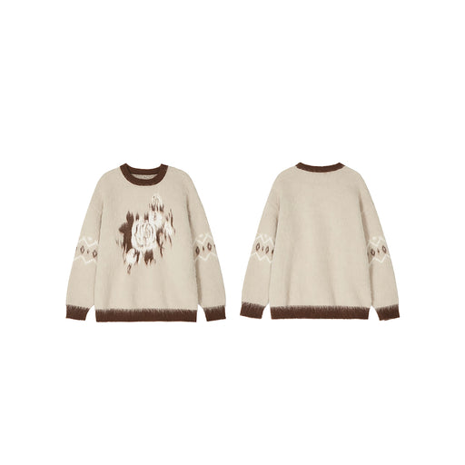 women's floral knit sweater, view 2 - MRSLM