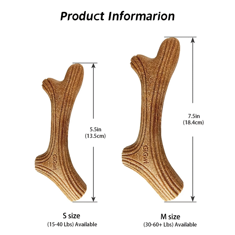 Indestructible Real Wood Deer Chew Toy for Dogs