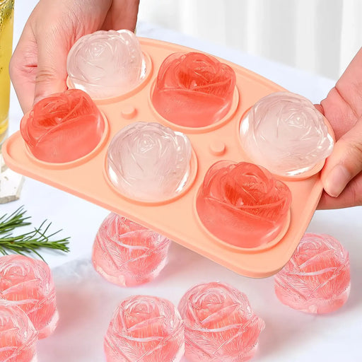 rose-shaped silicone ice cube tray with lid - MRSLM
