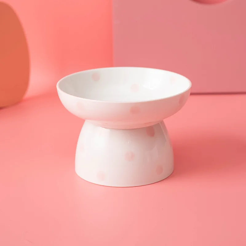elevated ceramic pet bowl, view 9 - MRSLM