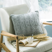 elegant gray knitted decorative pillowcase, view 4 - MRSLM