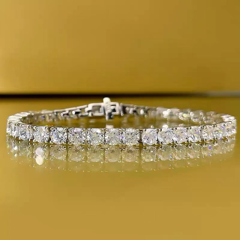 5mm high carbon diamond silver bracelet - MRSLM