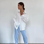 feather cuff blouse, view 8 - MRSLM
