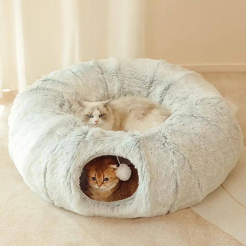 plush cat bed with tunnel - MRSLM