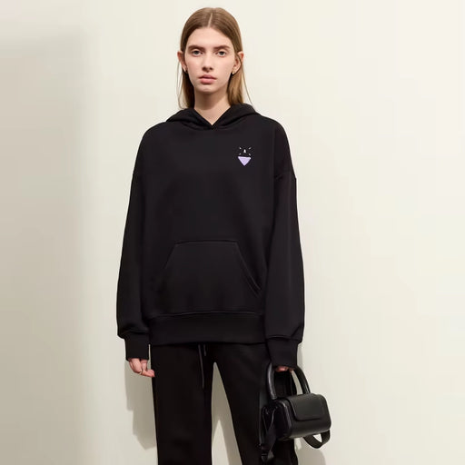 Fleece-lined patchwork embroidery hoodie - MRSLM