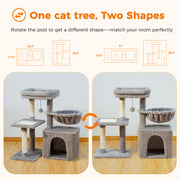 compact 2-in-1 cat tree condo, view 7 - MRSLM