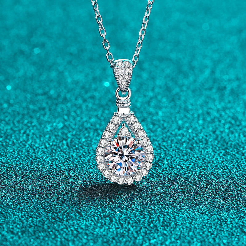 moissanite 925 silver necklace for women, view 7 - MRSLM