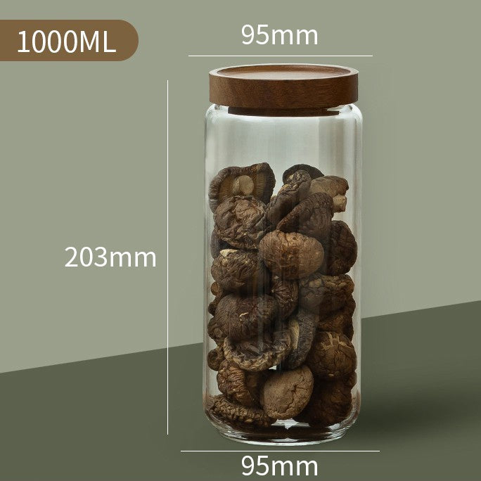 Wood lid glass airtight canisters, view 4 - MRSLM