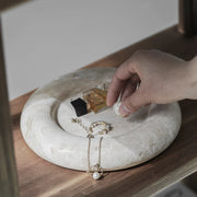 elegant travertine serving tray, view 5 - MRSLM