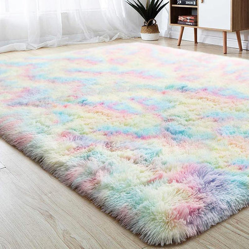 gradient tie-dye plush rug - MRSLM