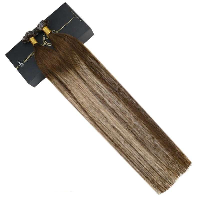 Flat tip human hair extensions, view 3 - MRSLM