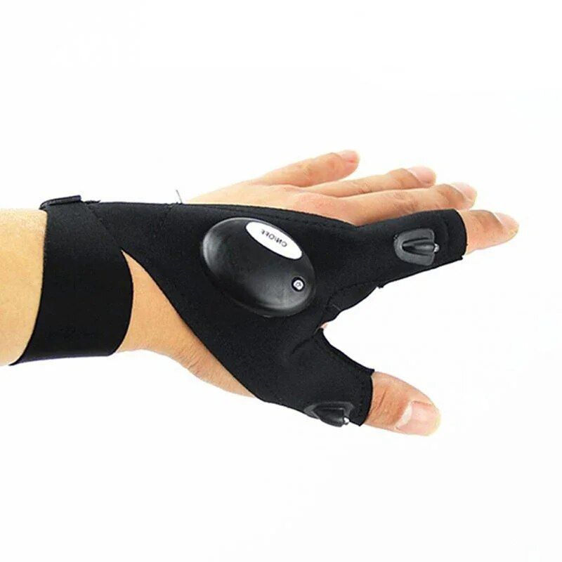 led light fingerless outdoor gloves, view 3 - MRSLM