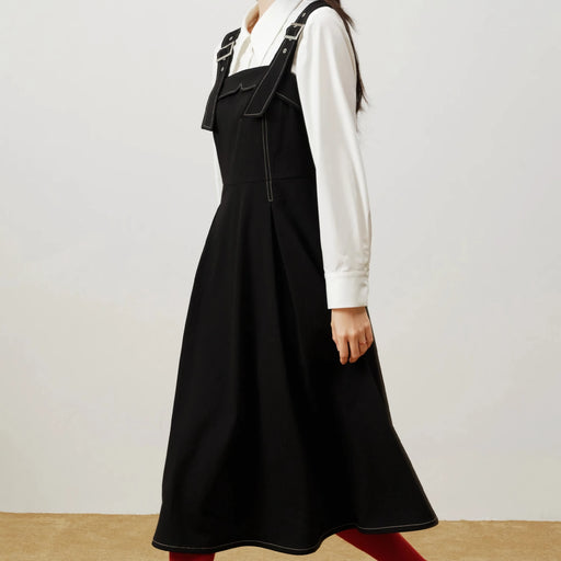 black fit-and-flare split dress - MRSLM