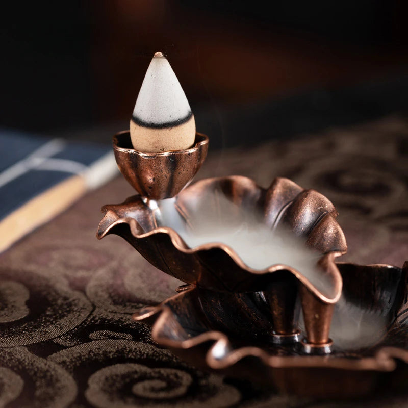 leaf tower ceramic backflow incense burner, view 6 - MRSLM