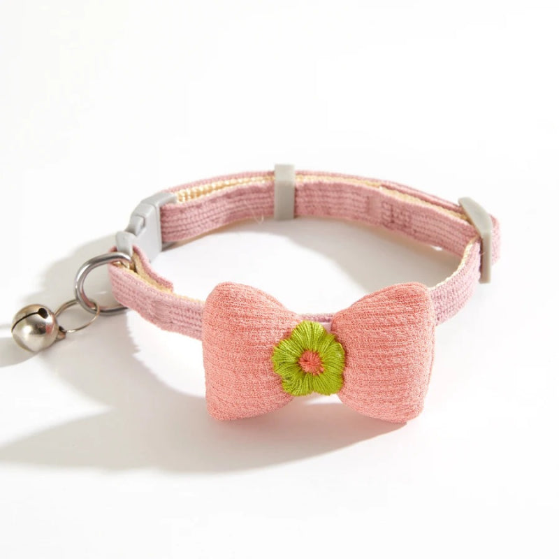 checkered pet collar with butterfly knot, view 8 - MRSLM