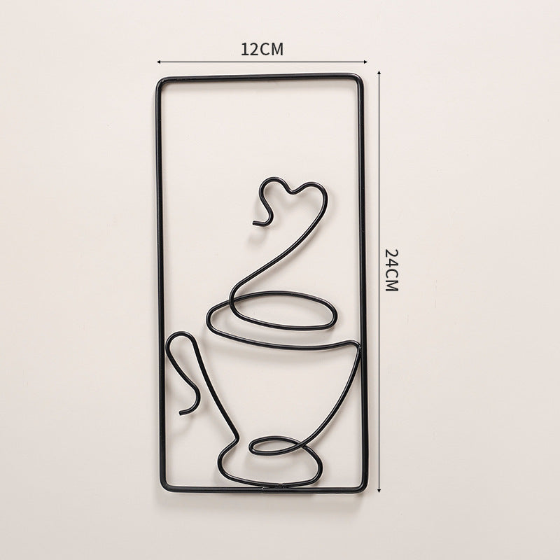 modern abstract cat metal wall hanging, view 3 - MRSLM