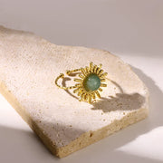 adjustable gold sun opal ring, view 3 - MRSLM