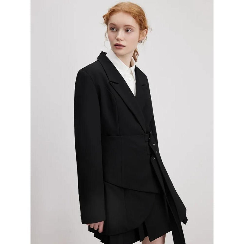 slim-fit adjustable waist blazer for women, view 3 - MRSLM
