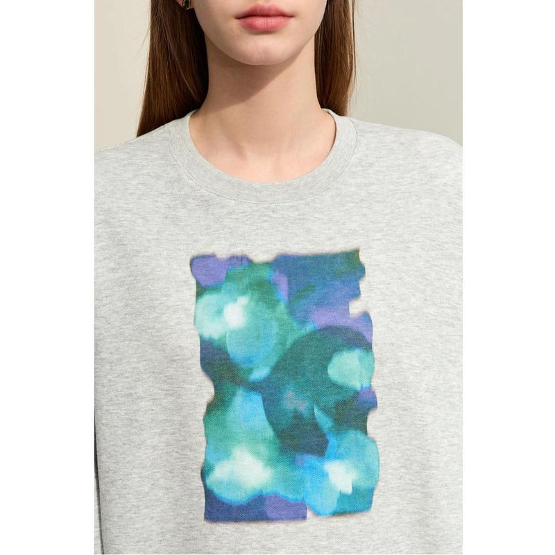 Women's abstract print loose sweatshirt, view 15 - MRSLM