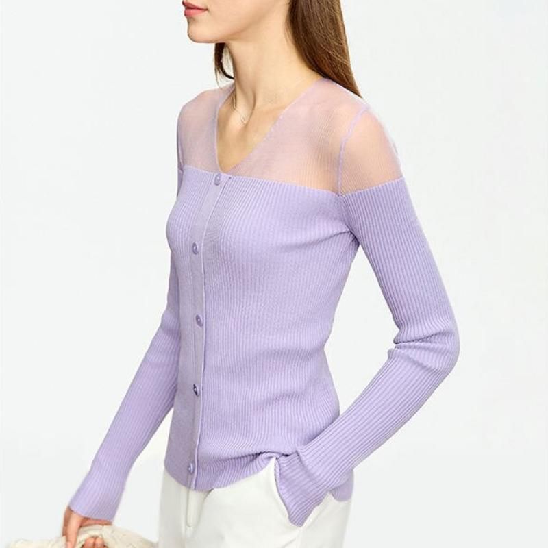 slim-fit V-neck patchwork sweater, view 2 - MRSLM