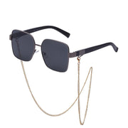 Oversized square sunglasses with chain, view 6 - MRSLM