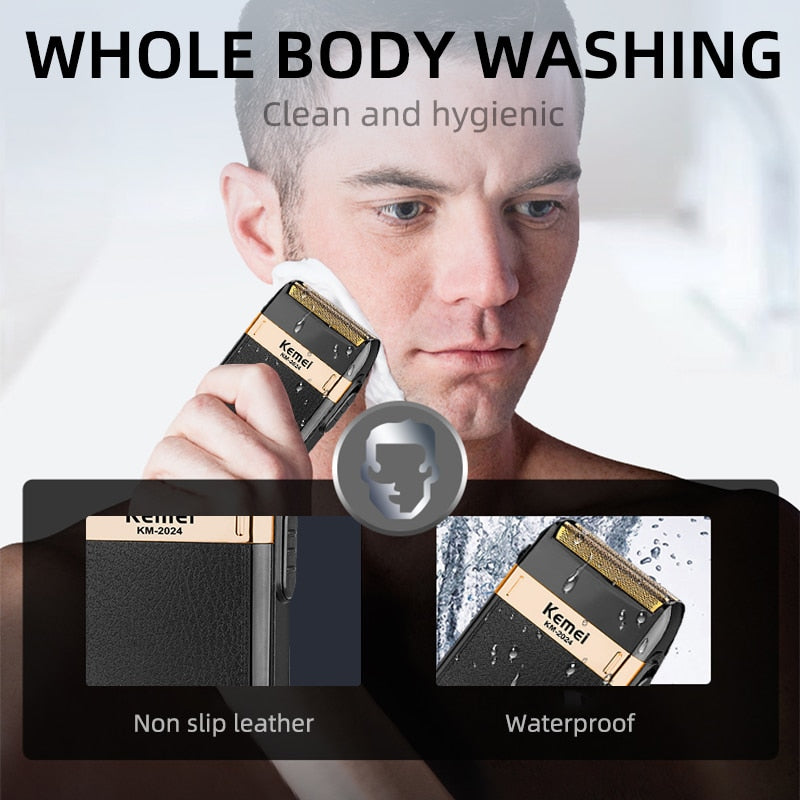 cordless twin blade electric shaver, view 6 - MRSLM