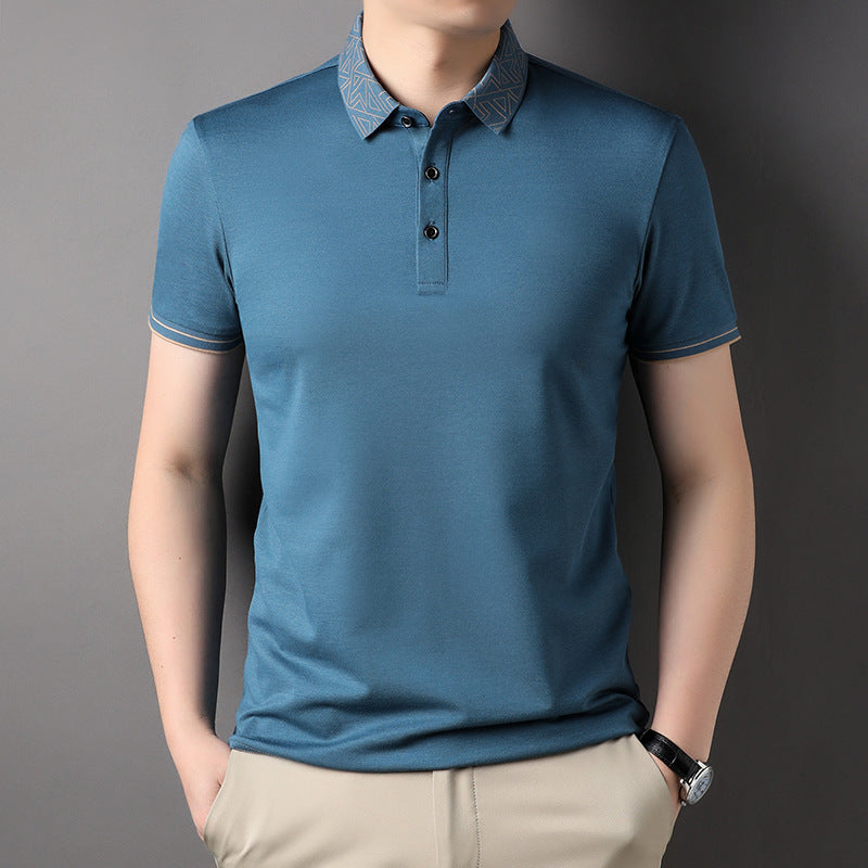men's polo collar thin T-shirt, view 6 - MRSLM