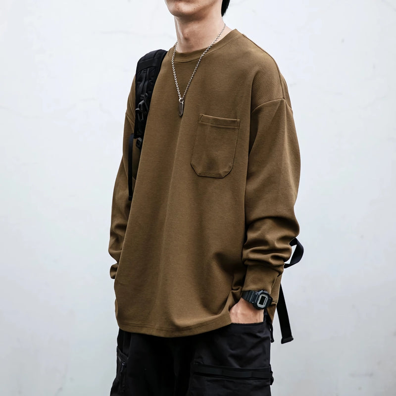 solid color long sleeve sweatshirt - MRSLM