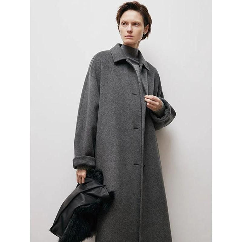 Woolen overcoat with sash, view 4 - MRSLM