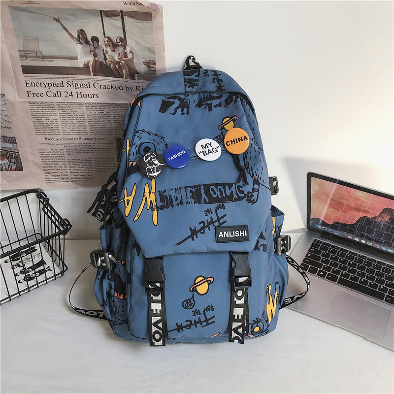 Large Capacity Fashion Outdoor Casual Graffiti Backpack