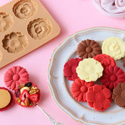 three-flower silicone cookie mold, view 6 - MRSLM