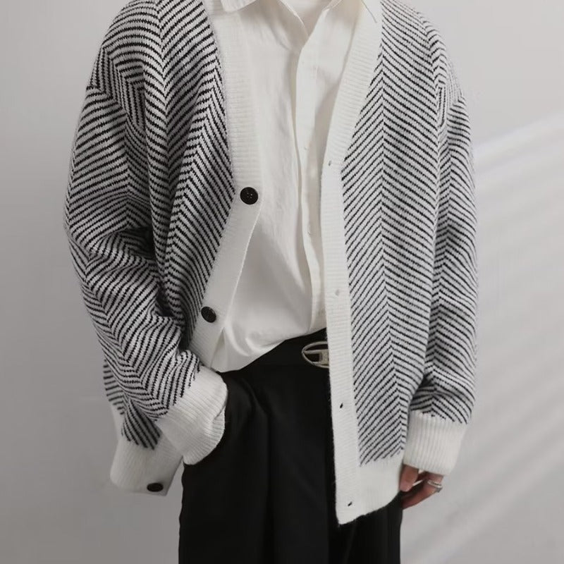 vintage knitted striped cardigan - MRSLM