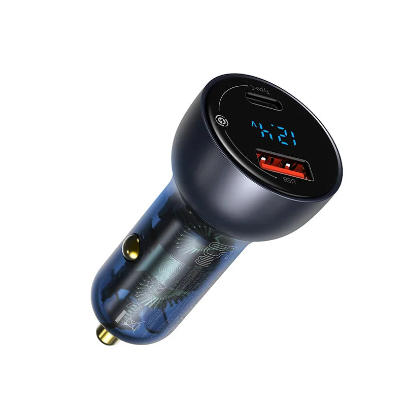 65W fast car charger with LED display, view 2 - MRSLM