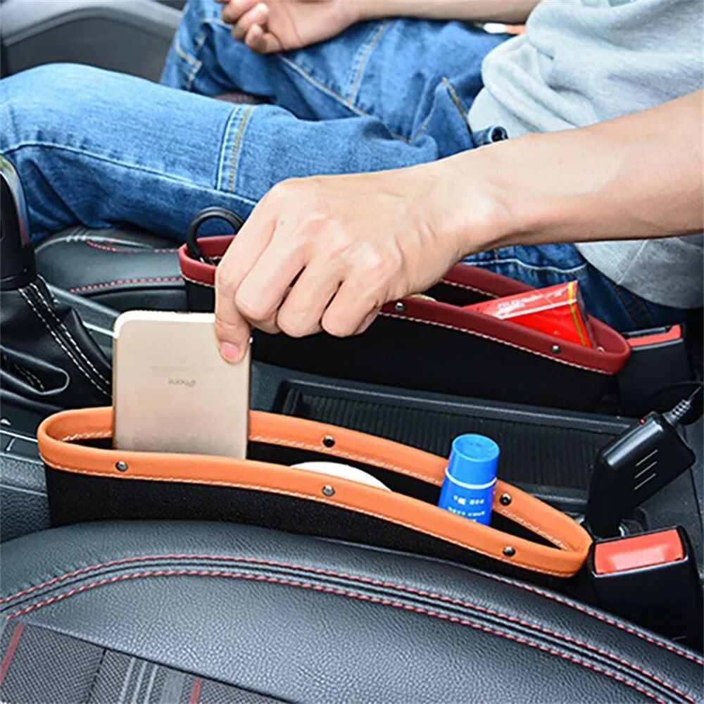 Luxury Leather Car Seat Gap Organizer & Filler - Universal Fit