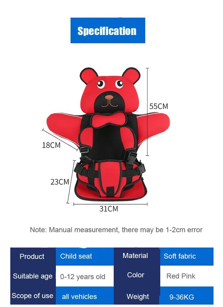 Adjustable Breathable Baby Car Seat Cushion