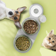 pet feeder with tilted double bowls, view 10 - MRSLM