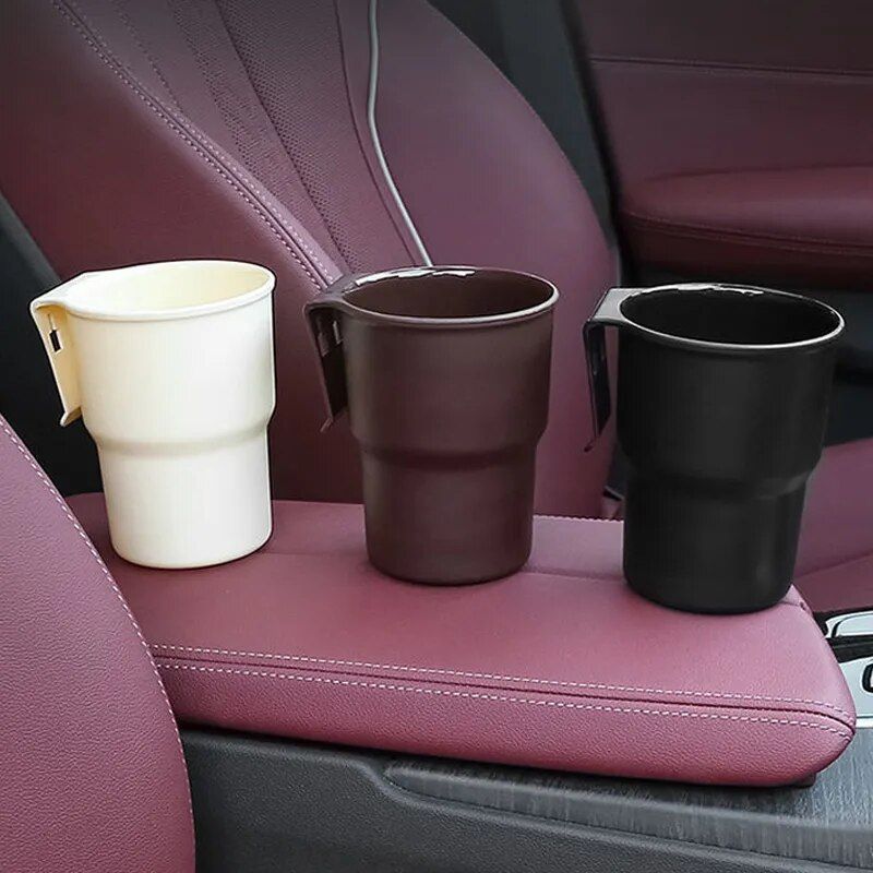 Multi-Function Car Cup Holder with Trash Can Feature