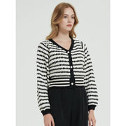 Vintage stripe knit cardigan, view 4 - MRSLM