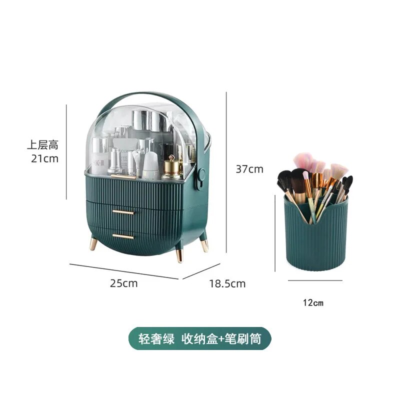 waterproof makeup organizer box, view 2 - MRSLM