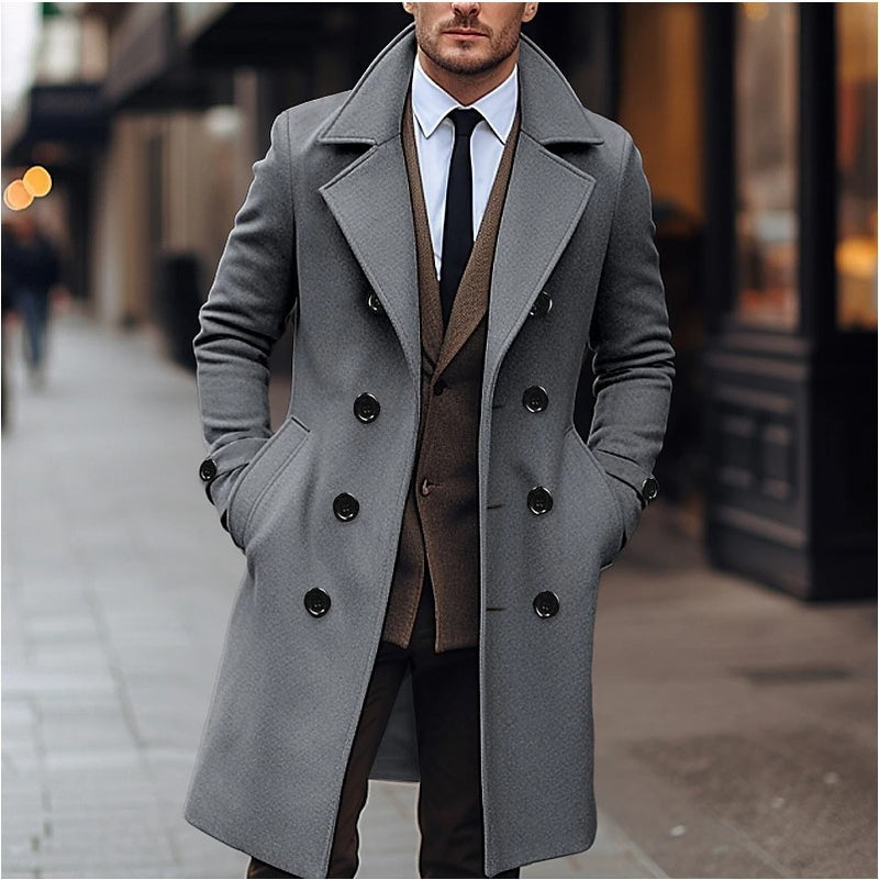 Men's woolen double-breasted coat - MRSLM