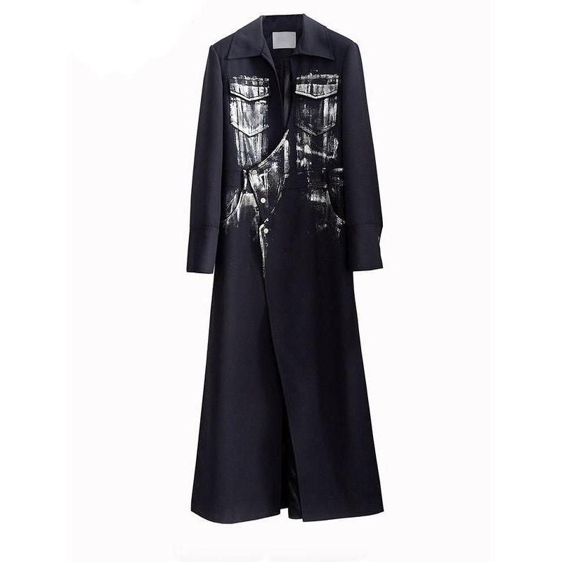 women's long slit blazer, view 2 - MRSLM