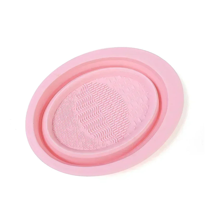 silicone folding makeup brush cleaning bowl, view 3 - MRSLM